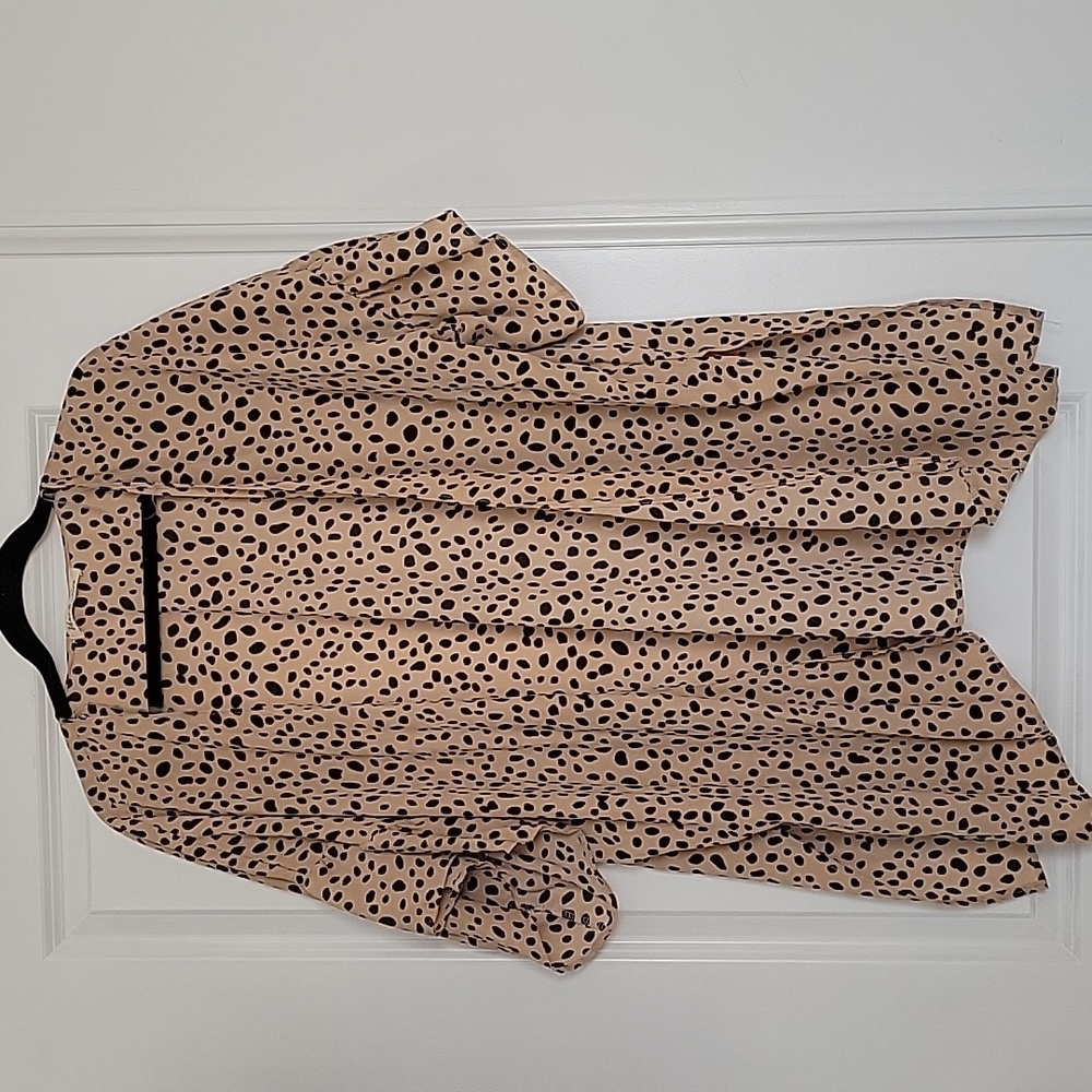 Animal print open-front cardigan